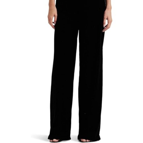 Ralph Lauren Womens Silk Blend Velvet Pants Navy Blue - Picture 1 of 8